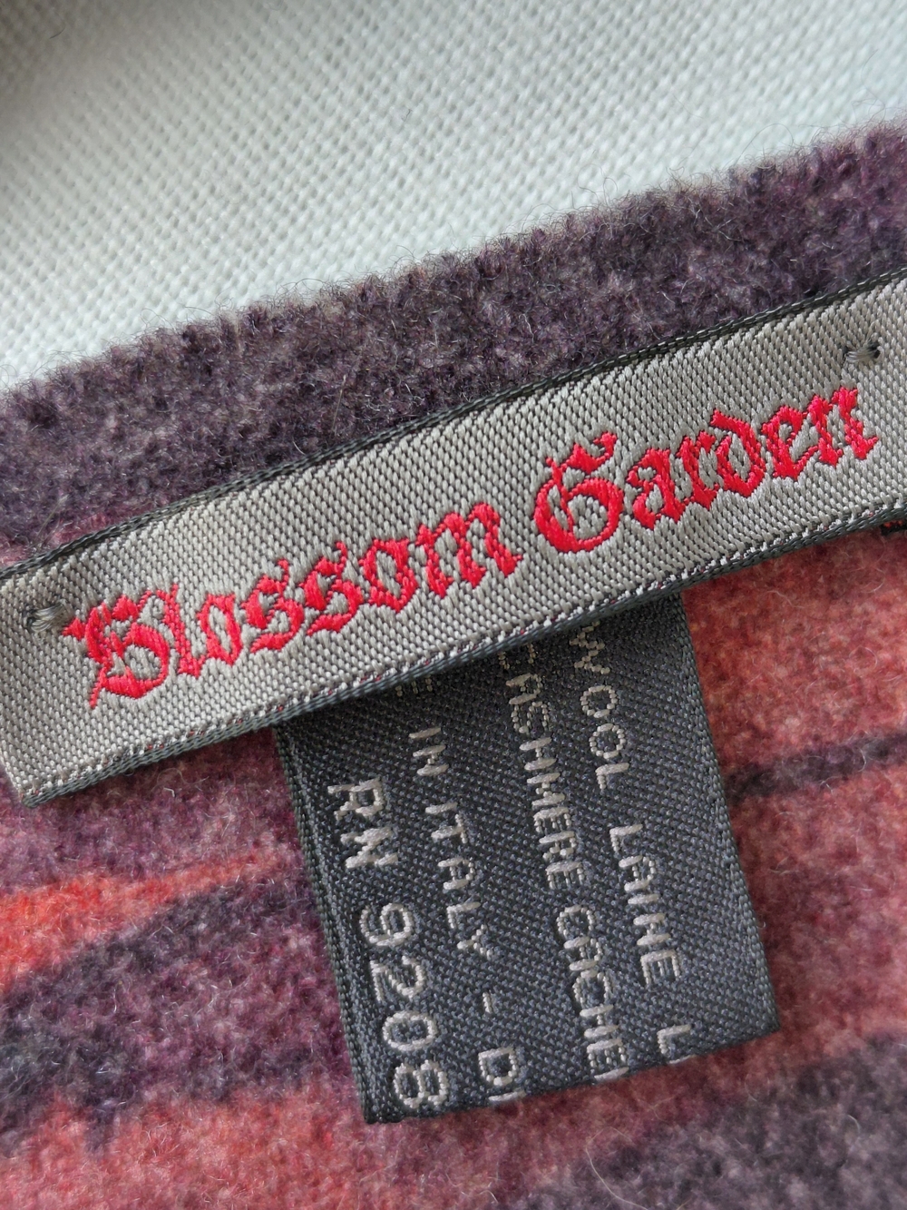 Blossom Garden Italy Wool Cashmere Scarf Wrap Shawl Paisley Medallion Fringe - Picture 4 of 10